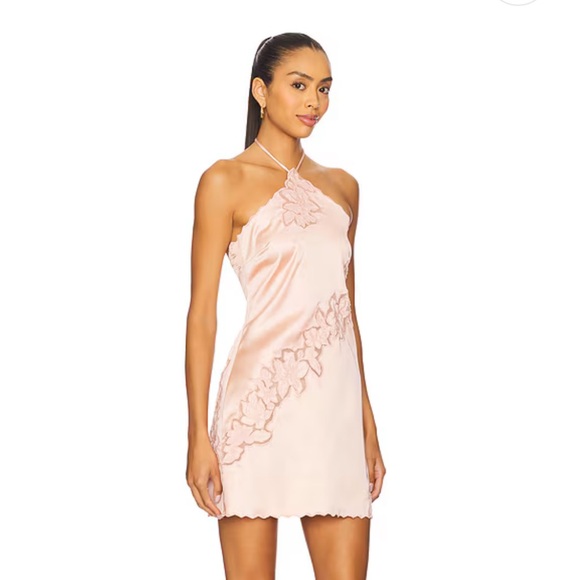 NWT Lovers and Friends Begonia Mini Dress in Light Pink halter - Picture 2 of 4